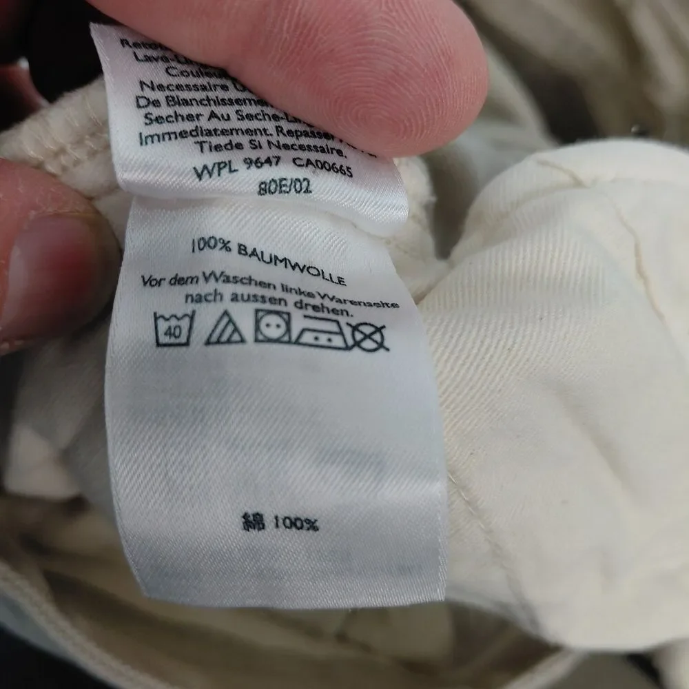 Eddie Bauer Ranger Jean Men 34x32 Beige Double Knee Canvas Heavyweight Work Pant
